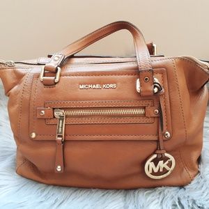 Micheal Kors Cognac Genuine Leather Satchel